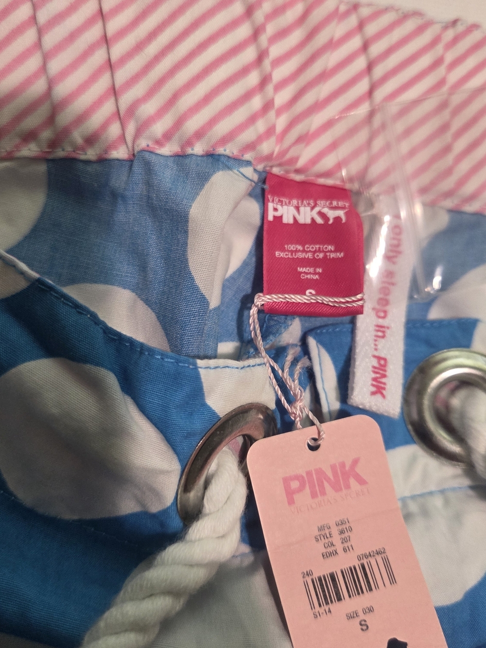 Victoria's Secret Blue and White Polka Dot Kids Pajama Bottoms. - Picture 2 of 14
